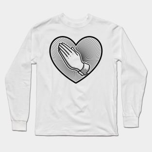 Heart and hands in prayer Long Sleeve T-Shirt